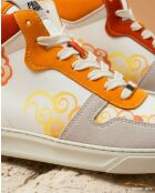 Baskets en cuir Naruto - Konoha blanches