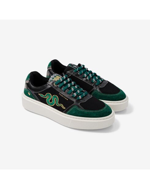 Baskets en cuir Harry Potter - Slytherin vert/noir