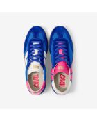Sneakers Flash Kiss in pelle rosa/blu