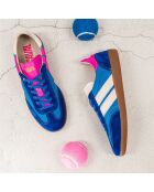 Sneakers Flash Kiss in pelle rosa/blu