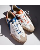 Baskets en cuir Royal Flame orange/bleu