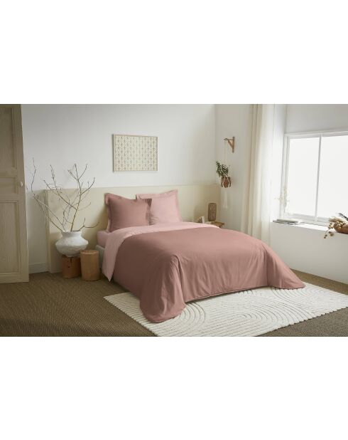 Parure de couette 3 pièces Duo Premium rose/rose - 240x220 cm