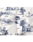 Parure de Couette imprimé Double Face + 2 Taies d'oreiller Volant Plat Piqué - 240x220 cm/2x(65x65 cm)