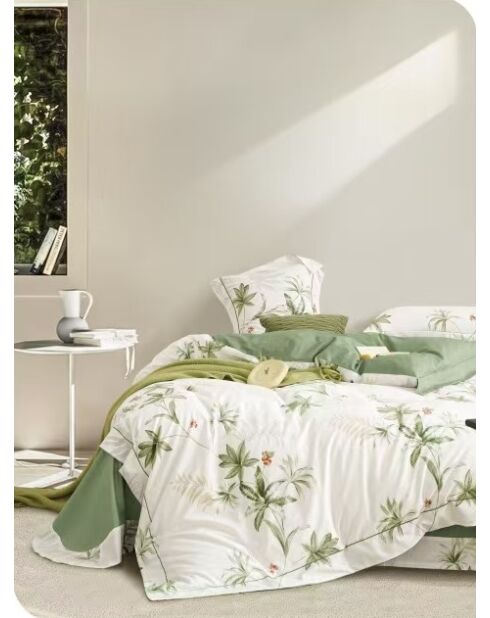 Set copripiumino bifacciale stampato + 2 federe con volant piatto trapuntato - 260x240 cm/2x (65x65 cm)