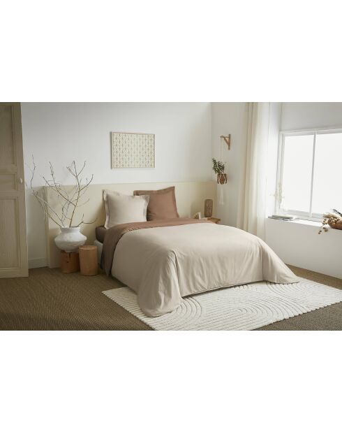 Parure de couette 3 pièces Duo Premium sable/taupe - 240x220 cm