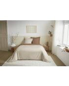 Parure de couette 3 pièces Duo Premium sable/taupe - 240x220 cm