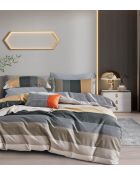 Set copripiumino bifacciale stampato + 2 federe con volant piatto trapuntato - 240x220 cm/2x (65x65 cm)