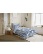 Pack Complet Housse de couette imprimé + Drap housse adama azur - 140x200 cm/90x190 cm