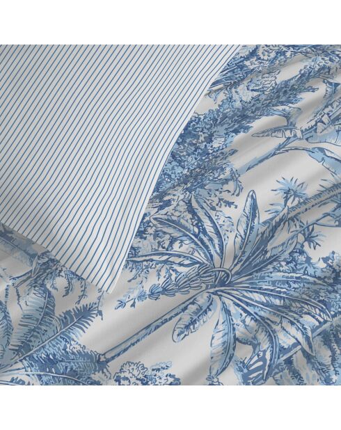 Pack Complet Housse de couette imprimé + Drap housse adama azur - 140x200 cm/90x190 cm