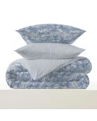 Pack Complet Housse de couette imprimé + Drap housse adama azur - 140x200 cm/90x190 cm