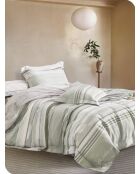 Set copripiumino bifacciale stampato + 2 federe con volant piatto trapuntato - 260x240 cm/2x (65x65 cm)