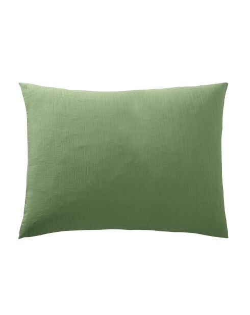 Federa per cuscino in garza di cotone verde oliva - 50x70 cm