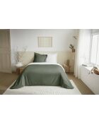 Parure de couette 3 pièces Duo Premium romarin/neige - 240x220 cm
