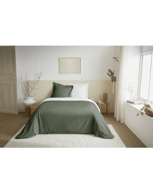 Parure de couette 3 pièces Duo Premium romarin/neige - 240x220 cm