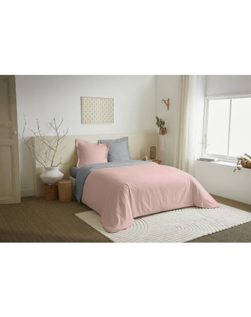 Parure de couette 3 pièces Duo Premium rose/nuage - 240x220 cm