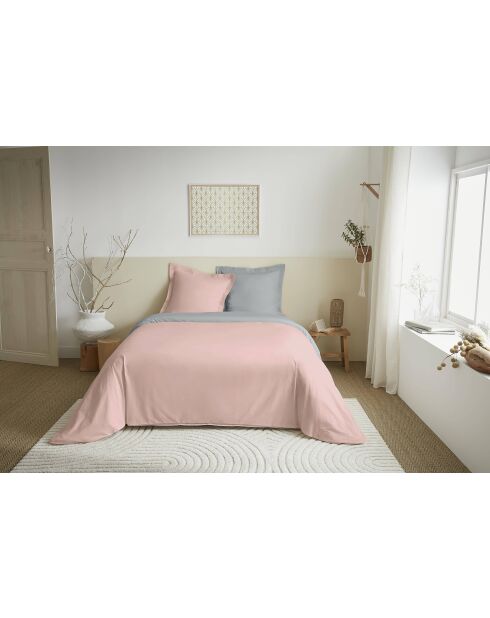 Parure de couette 3 pièces Duo Premium rose/nuage - 240x220 cm