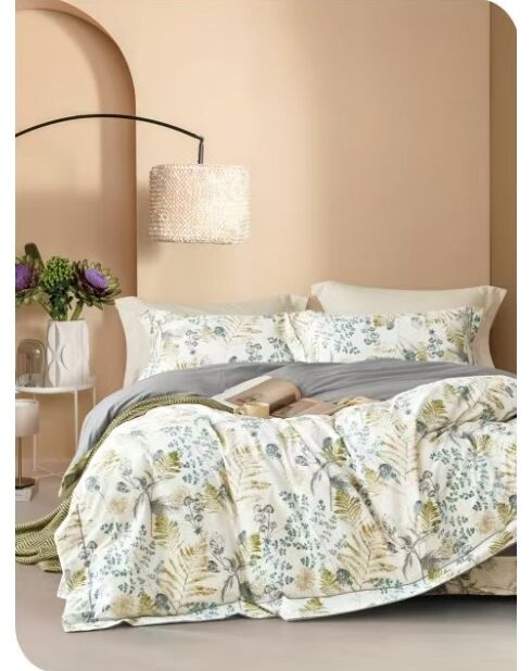 Set copripiumino bifacciale stampato + 2 federe con volant piatto trapuntato - 260x240 cm/2x (65x65 cm)
