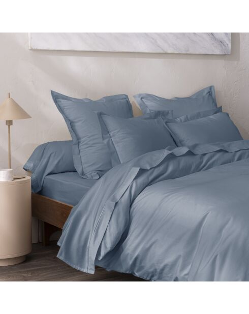 Taie de traversin Percale bleu jean - 45x185 cm
