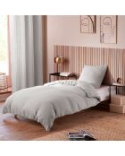 Pack Housse de couette Complet 3 Pièces Gaze de Coton perle - 140x200 cm