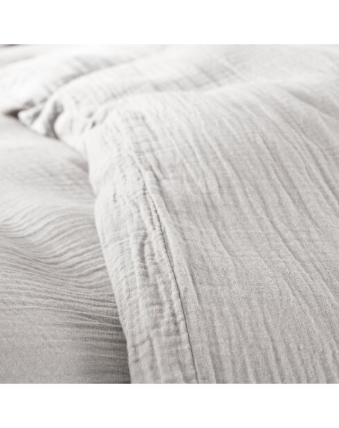Pack Housse de couette Complet 3 Pièces Gaze de Coton perle - 140x200 cm