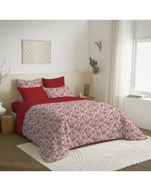 Pack Complet Housse de couette imprimé + Drap housse King Size berangerer ouge - 240x260 cm/180x200 cm