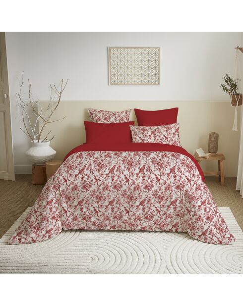 Pack Complet Housse de couette imprimé + Drap housse King Size berangerer ouge - 240x260 cm/180x200 cm