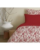 Pack Complet Housse de couette imprimé + Drap housse King Size berangerer ouge - 240x260 cm/180x200 cm