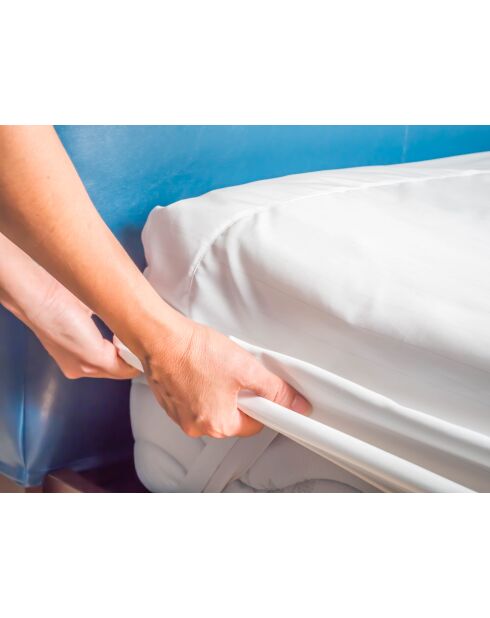 Protège Matelas Flanelle blanc - 200x200 cm