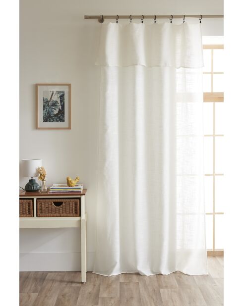 Verstellbarer Vorhang mit 8 elfenbeinfarbenen Clipringen — 140 x 270 cm