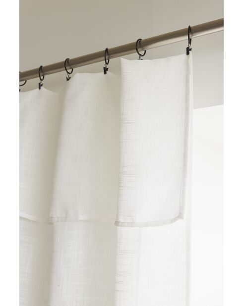 Verstellbarer Vorhang mit 8 elfenbeinfarbenen Clipringen — 140 x 270 cm