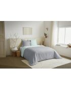 Parure de couette 3 pièces Duo Premium nuage/menthe - 240x220 cm