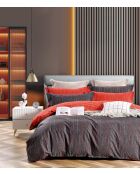 Set copripiumino bifacciale stampato + 2 federe Volant Flat trapuntate trapuntate Shadow Bloom - 260x240 cm/ (2x (65x65 cm))