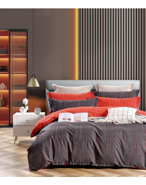 Set copripiumino bifacciale stampato + 2 federe Volant Flat trapuntate trapuntate Shadow Bloom - 260x240 cm/ (2x (65x65 cm))