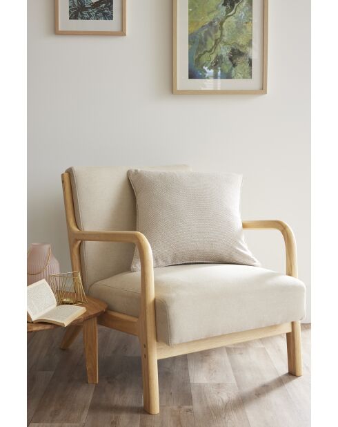 Cuscino rimovibile con bordino tortora - 50x50 cm