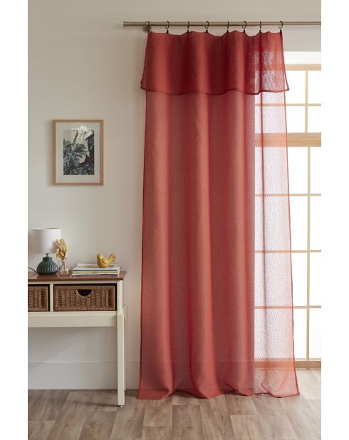 Verstellbarer Vorhang mit 8 Clipringen aus Terrakotta — 140 x 270 cm