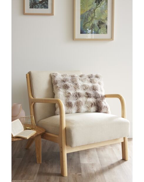 Cuscino sfoderabile stampato Astra taupe - 50x50 cm