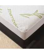 Protege matelas bambou blanc - 140x200 cm
