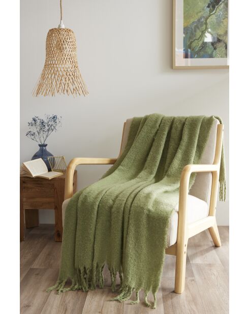 Plaid verde oliva Melia - 130x170 cm