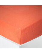 Lenzuolo con angoli elasticizzati in garza di cotone terracotta - 90x190 cm
