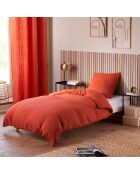 Pack Housse de couette Complet 3 Pièces Gaze de Coton terracotta - 140x200 cm