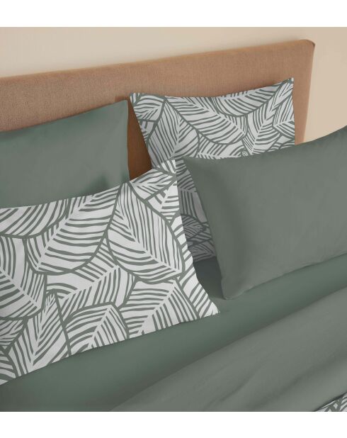 Pack Complet Housse de couette imprimé + Drap housse fira romarin - 220x240 cm/140x190 cm