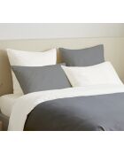 Pack Complet Housse de couette Bicolore anthracite/blanc - 240x260 cm/180x200 cm