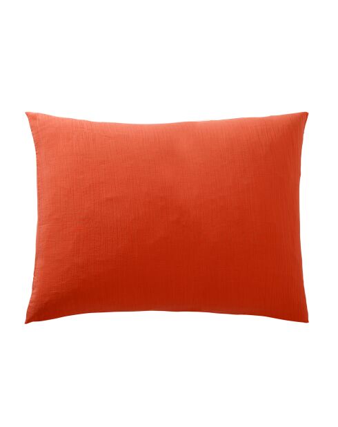 Funda de almohada de gasa de algodón terracota, 50 x 70 cm
