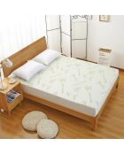 Protege matelas bambou blanc - 90x200 cm