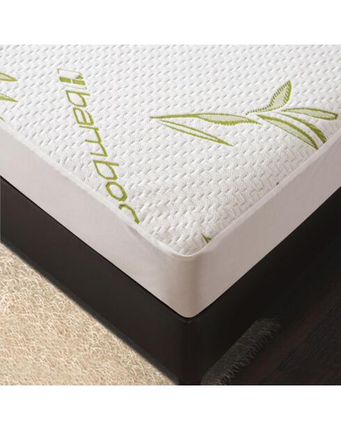 Protege matelas bambou blanc - 90x200 cm