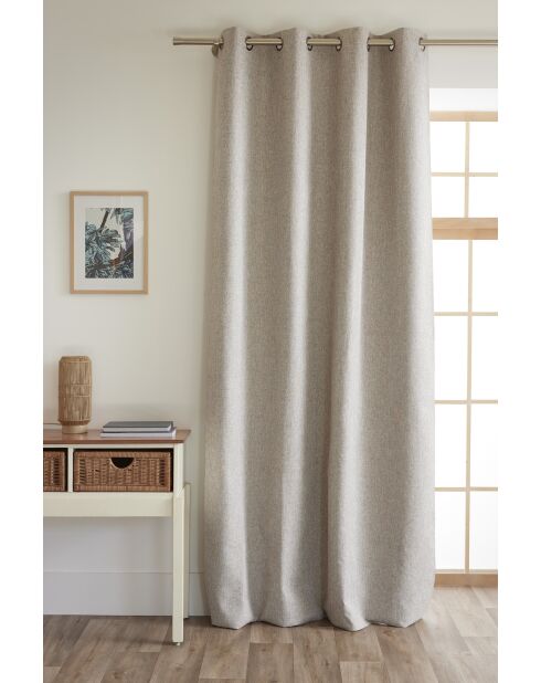 Tenda oscurante + 8 occhielli tortora - 140x240 cm