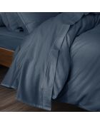 Drap Plat en percale de coton Julian bleu encre