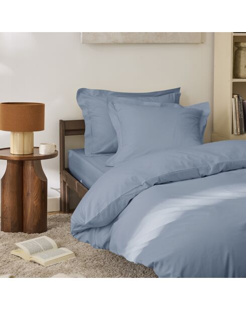Drap Plat en percale de coton Julian bleu jean