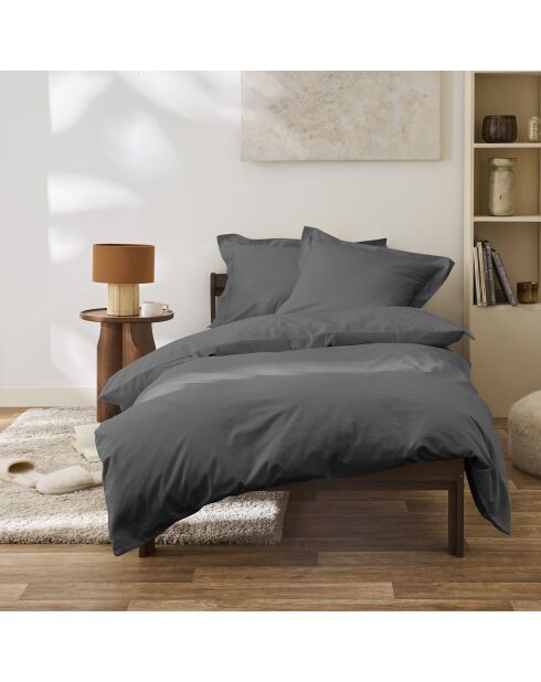 Housse de couette Percale ardoise - 140x200 cm