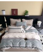 Set copripiumino bifacciale stampato + 2 federe con volant piatto trapuntato - 240x220 cm/2x (65x65 cm)